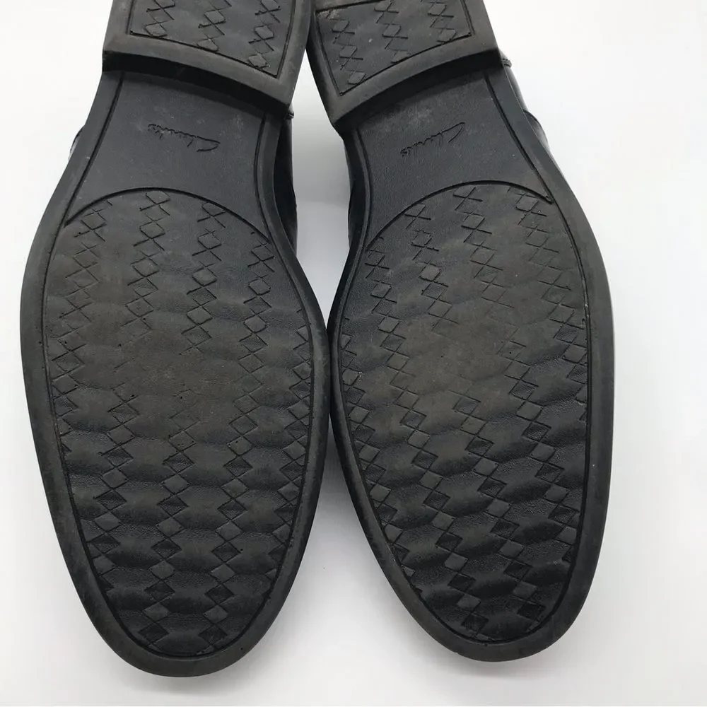 Clarks 1825 Leather Men's Black Dress Shoes Lace Up Sz 10 Derby